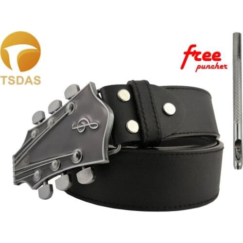 Fashion Belt Buckle 100*70mm Guitar Music Black Pattern Metal Pin Buckles Free Shipping