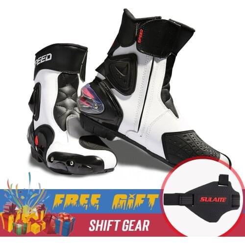 Motorcycle Professional Mid-Calf Racing Boots Size 40~45 Microfiber Leather Off Road Shoes Motocross Boot