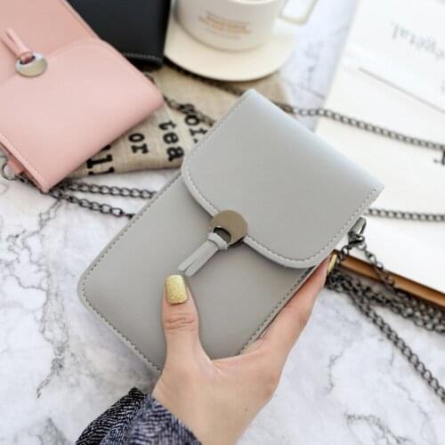 Shoulder Slung Wallet Mobile Phone Bag Womens Coin Purse Transparent Metal New Simple Female Design Contact Function