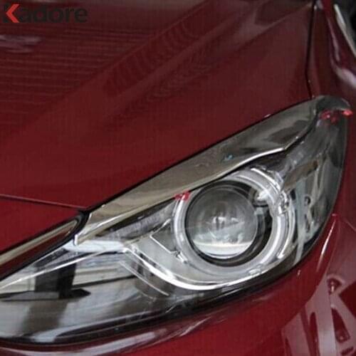 For Mazda 3 M3 2013 2014 2015 2016 ABS Chrome Auto Front Head Light Lamp Cover Trim Headlight Eyebrow Strips Car Styling