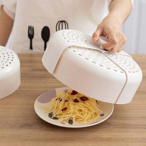 NHBR 2PCS Foldable Food Cover Dining Table Leftovers Dessert Plates Dish Cover Restaurant Kitchen Dust-Proof Anti-Fly Cover