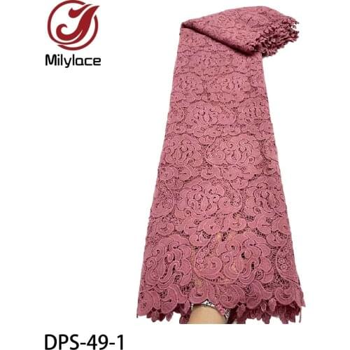 Nigeria Lace Fabric 2021 High Quality Lace Guipure Cord Lace Fabric French Water-soluble Lace Fabric for Dress DPS-49