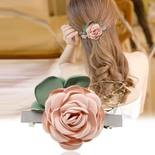 Factory New Vintage Rose Headband Flowers Lady Gift Party Hair Folder Retro Headdress Spring Hairpin Wedding Hair Styling 100pcs