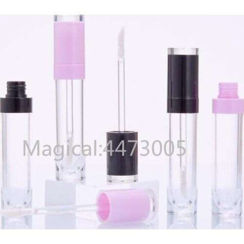 10/50/100pcs 8ml Empty Lip Gloss Tube black pink lipgloss bollte tube DIY Tool cylindrical lipgloss tube container wholesale