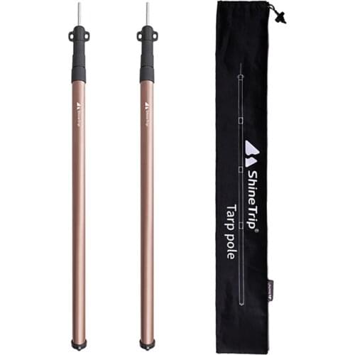 ShineTrip Adjustable Aluminium Alloy Tarp Poles Portable Telescoping Lightweight Tent Rod for Camping Outdoor Hiking Equipment