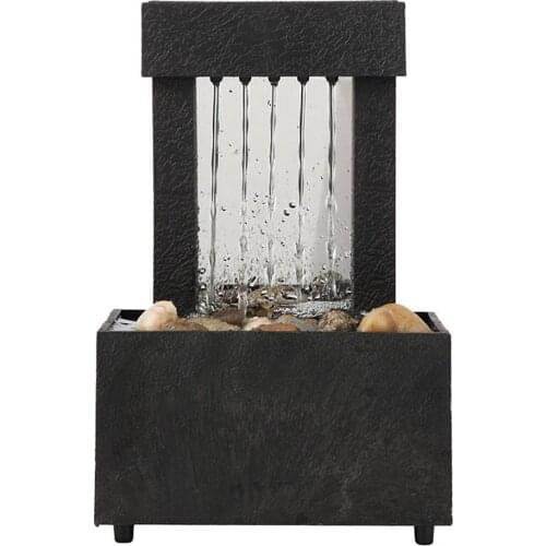 LED USB Indoor Water Fountain Lighted Waterfall Tabletop Fountain With Stones For Office Home Decoration Dropshipping