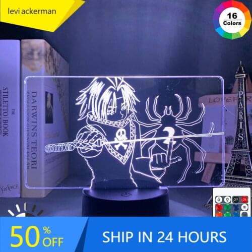 ILight Gift Store Led Night Light Hunter X Hunter Feitan Lamp for Kids Bedroom Decor Nightlight HXH Gift Acrylic 3d Light Feitan
