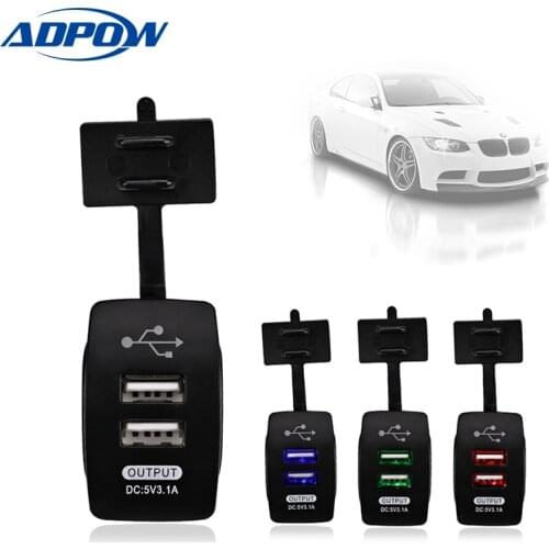 Universal Car Charger USB Vehicle DC12V-32V Waterproof Dual USB Charger 2 Port Power Socket 5V 2.1A/1A car-charger