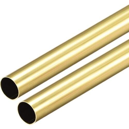 Uxcell 2 Pcs Brass Round Tube 300mm Length 10mm OD 0.2mm Wall Thickness Seamless Straight Pipe Tubing