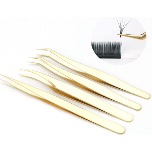 High quality Eyelashes Tweezers Ultra Fine Tip Improve For 3D 6D Lashes Extensions Tweezer Profession Russian Eyelash Pincette