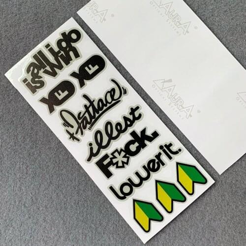 Highly Reflective JDM Novice Shield Style HellaFlush Car Sticker for Toyota Honda Nissan Mazda Mitsubishi Accessories 8CM x 20CM