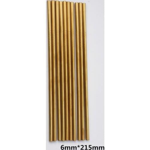 WOWSHINE factory new gold stainless steel 304 drinking straw 10pcs/lot dishwashers safe rust free with 2 brushes straight straws