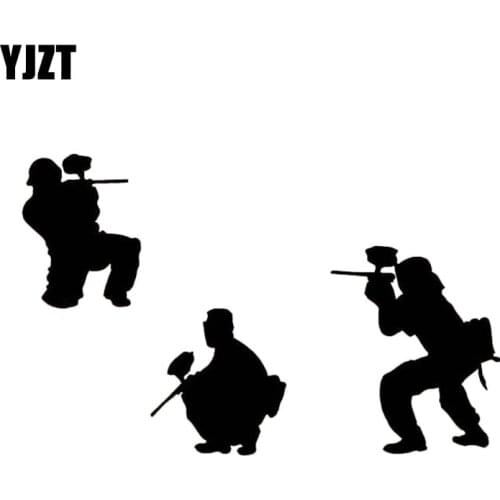 YJZT 16.5M*10.2CM Paintball Army Stickers Fashion Vinyl Car-Styling Decal Black/Silver C31-0239