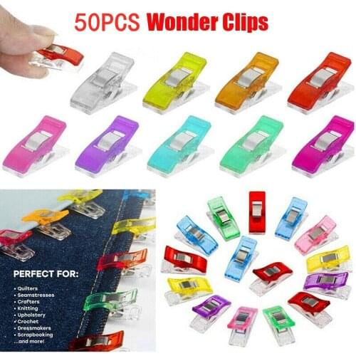 10/20/50 PCs Sewing Clips Plastic Clips Quilting Crafting Crocheting Knitting Safety Clips Assorted Colors Binding Clips Paper