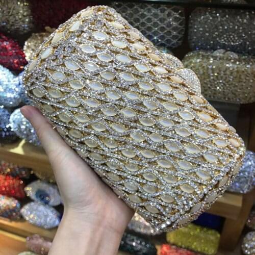Women clutch bag silver gold evening bag luxury Crystal day Clutch bling ladies party purse crossbody messenger shoulder bag
