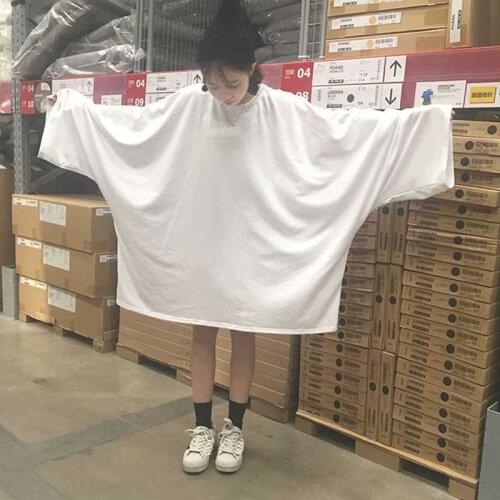 Harajuku Oversize Hoodies Women Pullovers Solid Batwing Sleeve Loose Long Hoodies Sweatshirt Korean Fashions Black Hoodi