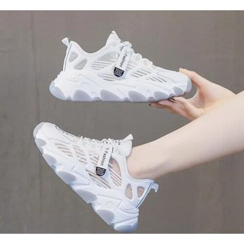 Women Chunky Platform Sneakers 2020 Fashion Lace Up Old Dad Shoes Woman 5cm High Heels Basket Female Casual Shoes Trainers