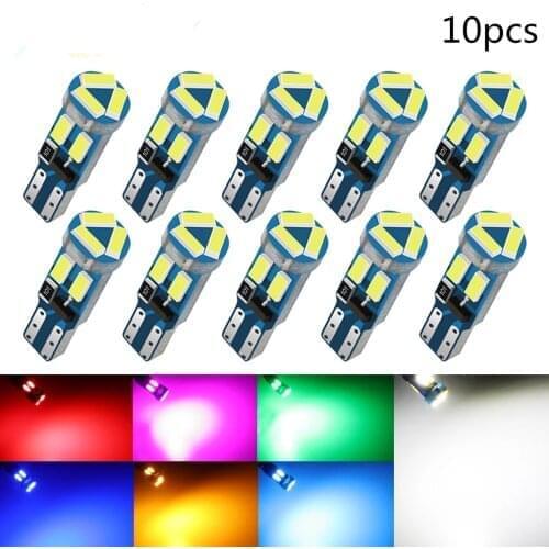 10pcs T5 Led Bulb W3W W1.2W 4014 7SMD Car Wedge LED Dashboard Bulb Auto LED Lamp Warming Indicator Wedge Instrument Light Bulb
