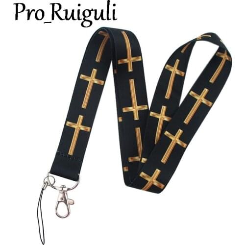 30pcs Holy Cartoon Personality Jesus Cross Funny art Lanyard Neck Key Strap for Phone Keys ID Card Cartoon webbings ribbons