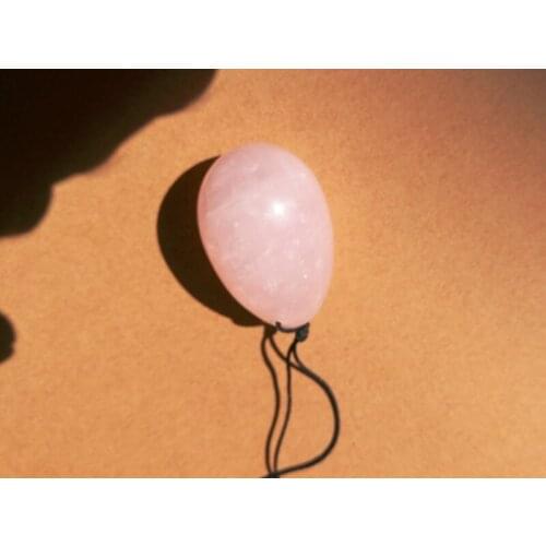 50pcs/lot Fast shipping Drilled Jade Egg Natural Rose Quartz Yoni Egg Massager stone For Kegel Exercise With Pouch