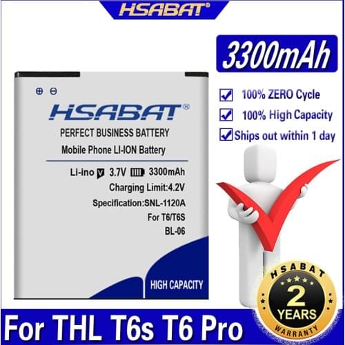 HSABAT 3300mAh BL-06 / BL 06 Mobile Phone Battery for THL T6s T6 Pro T6C Phone DEXP S Ixion ES2 5" Battery for DEXP ES 2 5
