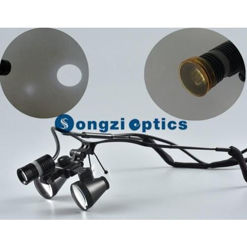 2.5X 3X 3.5X Optional Half Metal Frame Binocular Medical Surgical Dental Loupes Headlight With Circular Light Spot Orange Filter