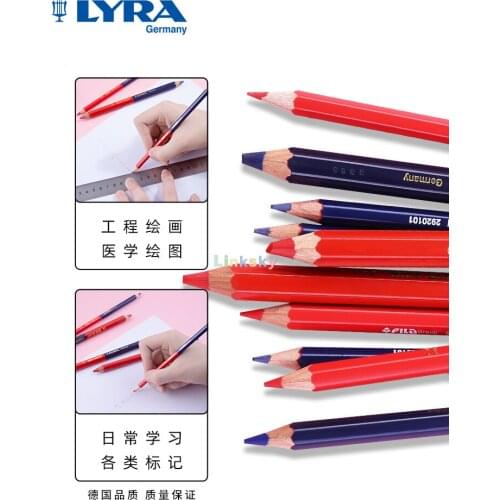 LYRA Super Ferby Colour Pencils, Duo Farbstifte,Red Blue syllables Pen Teacher Pen Two Color Pen,Engineering Laboratory marking