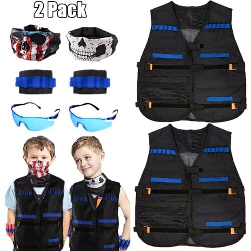 Kids Tactical Vest Suit Kit Set Outdoor Game Kids Tactical Vest Holder Kit for N-Strike Elite Series Hutting Accessories
