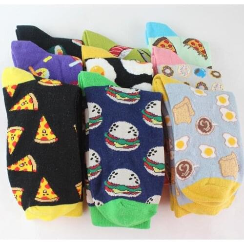 Food Avocado Funny Socks Hamburg Cookies Egg Sushi Cute Socks Women Kawaii Calcetines Divertidos Harajuku Meias Skarpetki Unisex