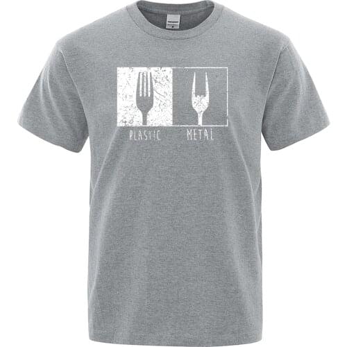 Tableware Fork Simple Printing Men T-Shirt Comfortable Loose Tshirts Casual High Quality Clothes Cool Oversized T Shirt Mens