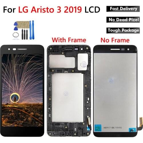 Hot LCD For LG-Aristo 3 2019 LM-X220MA LM-X220PM X220 LCD Display Touch Screen Digitizer Assembly Replacecment With frame +Tools