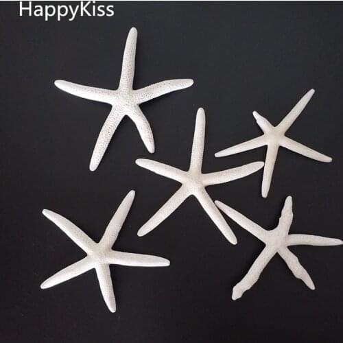 HappyKiss 5pcs/lot White Natural Starfish Real sea star Finger Starfish weddings party White Natural Finger Starfish