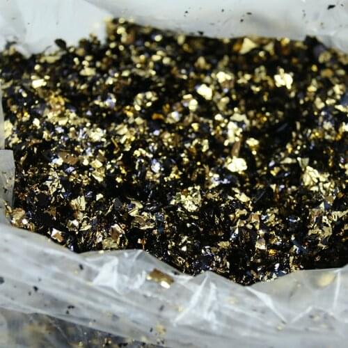 Imitation Gold Leaf Flakes for Nail Decoration Gilding Painting Arts Crafts Black Gold Foil Fragments 75g/bag Gold Foil Flakes