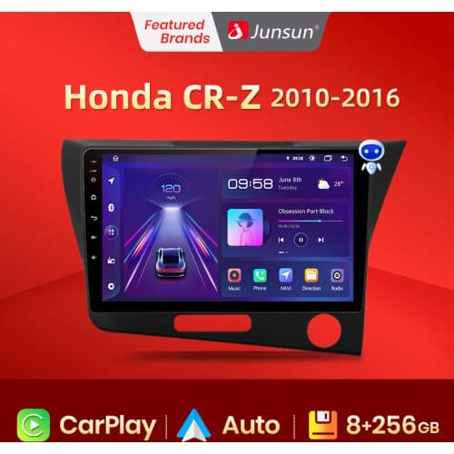 Junsun V1 Car Radio Multimedia Player For Honda CR-Z Android 10.0 CRZ 2010 - 2016 AI Voice Control Video Navigation GPS 2Din