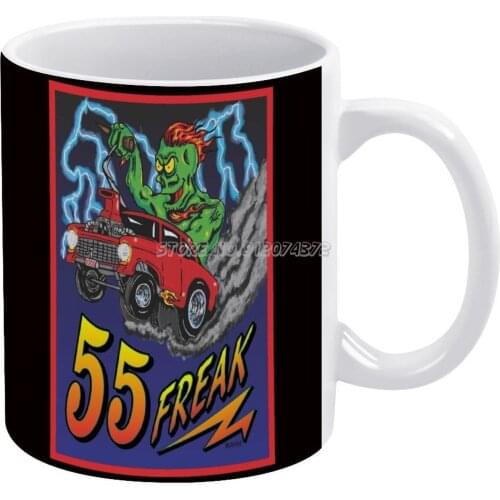 55freak Coffee Mugs Pattern Coffee Mug 330ml Milk Water Cup Creative Fathers Day Gifts Bain Cars Auto Ed Roth Hot Fun Hobby Love