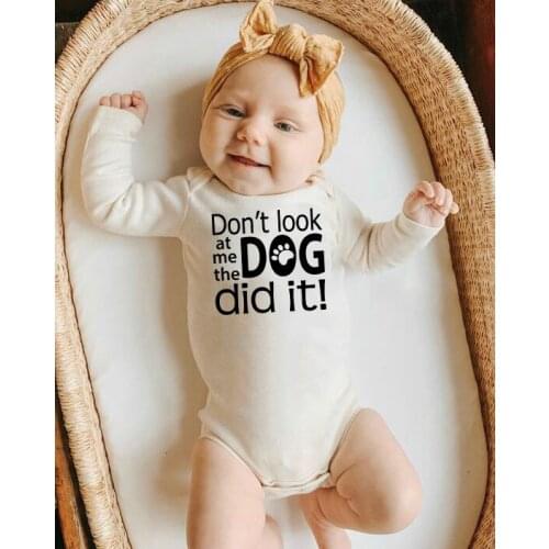 Don't Look At Me Fashion Baby Boys Girls Long Sleeve Jumpsuit Clothes 100%Funny Newborn Infant Autunm Spring Romper