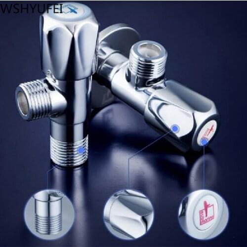 Red and Blue Stainless Steel Hot and Cold Water Valve Flow Control Thread Triangle Valve Bathroom Toilet Washbasin Basin