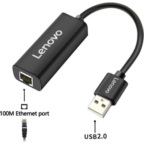 Lenovo USB to RJ45 100M Ethernet Wired Network Card For Desktop Computer Laptop Ultrabook MacBook Set Top Box Converter