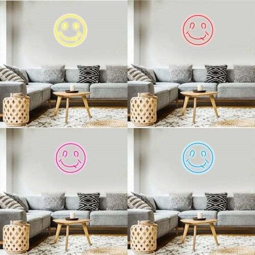 Hot new smiley face neon Waterproof Flex Neon Sign Visual Art Bar Pub Club Acrylic Wall Hanging Flexible Sign decoration neon
