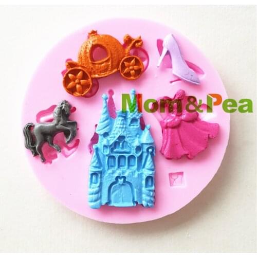 Mom&Pea 0955 Free Shipping Pumpkin Carriage Shaped Silicone Mold Cake Decoration Fondant Cake 3D Mold Food Grade