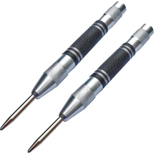 Machinists Wood Automatic Center Pin Punch Hole Indentation Press Dent Loaded Marker Drill Bit Needle Carpentry Woodworking Tool