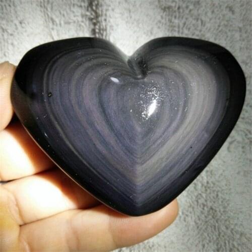Natural Rainbow Obsidian polished crystal heart healing