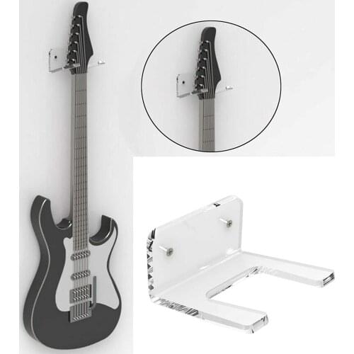 Non-slip Holder Stand Guitar Rack Transparent Durable Acrylic Guitar Wall Mount Hook Storage Accessories Supplies Utensils Tools