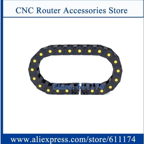 1m enhanced drag chain inner 30*50mm cable chain bridge type nylon yellow dot Towline Cable with end connector for CNC Machine
