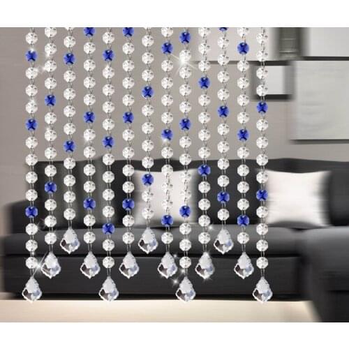 Wholesale 15 strip (1.5meter/strip) Crystal strands, Octagon beads strands, home decoration used as 14mm crystal curtain craft