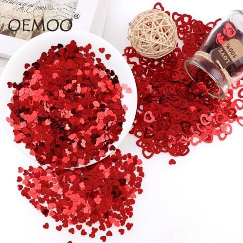 15g/30g/45g Heart Paillettes Glitter PVC Lose Sequins Beautiful GlitterWedding Party Table Decoration for Romantic Atmosphere