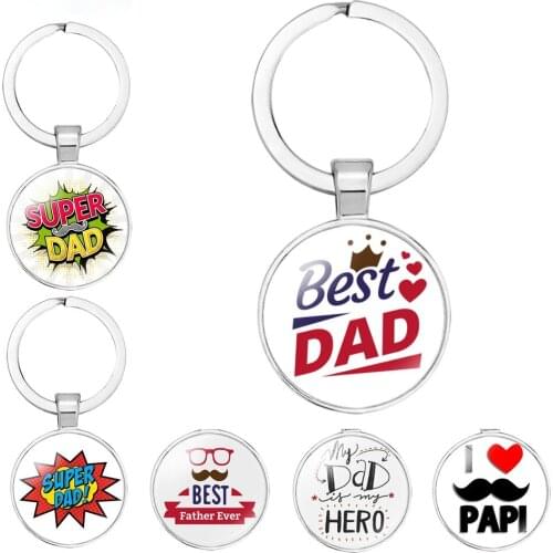 Fathers Day Gifts Keychain for Dad Papa Stepfather Daddy Keyring Pendant From Son Daughter Birthday Gifts Father Present