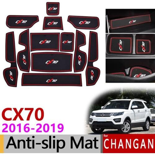 Anti-Slip Gate Slot Mat Coaster for Changan CX70 Accessories 2016 2017 2018 Cup Holder Mats Rubber Pads 12Pcs/Set Car Stickers