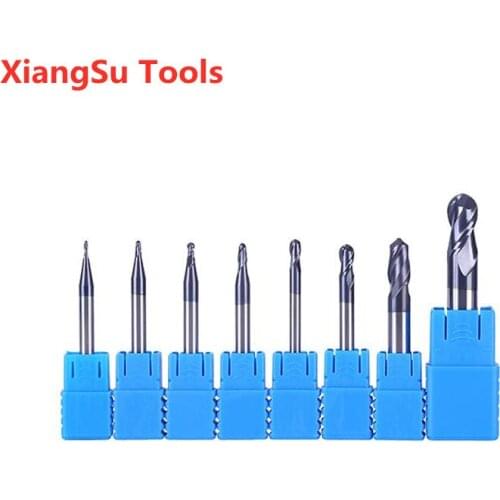 R2.5-R3-R4mm 2Flutes Ball Nose End Mill CNC Milling Cutter Hrc45 Alloy Tungsten Steel Milling Machine Tools For Steel