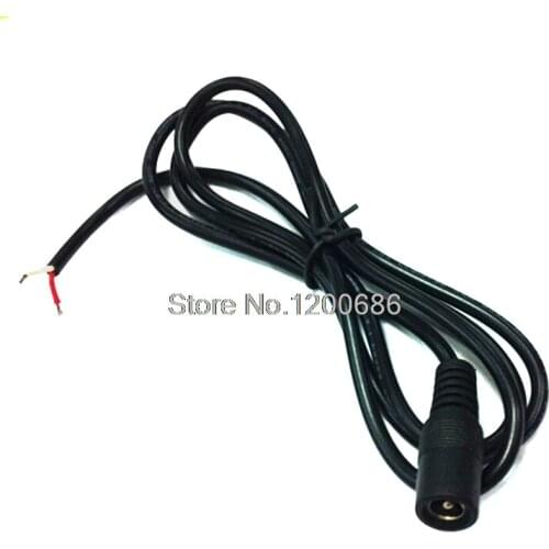 22AWG DC Power Plug Female Pigtails 5.5mm x 2.1mm 1M for LED Strip Light